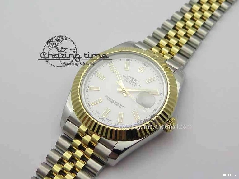 MiroTime 0125 Casual DateJust II 41mm SS YG BP Maker Best Edition White Dial On Jubilee Bracelet 3673